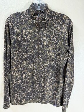 Patagonia Camo Quarter-Zip in Olive and Brown